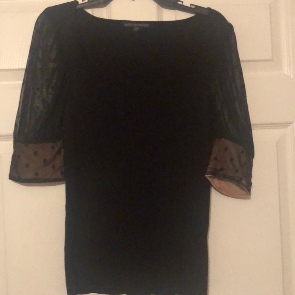 Boston Proper sheer sleeve top size med